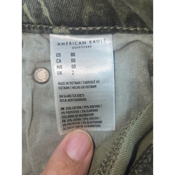 American Eagle Womens Next Level Stretch Denim Mini Skirt 00  Camo - Picture 4 of 7